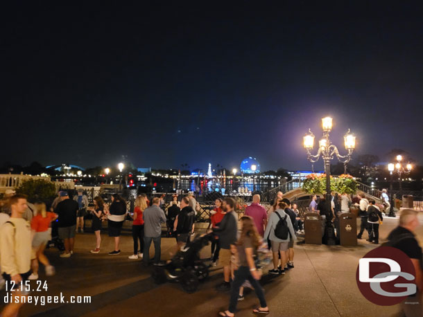 Cast members had cut the line for the 8:15pm Candlelight near Italy.