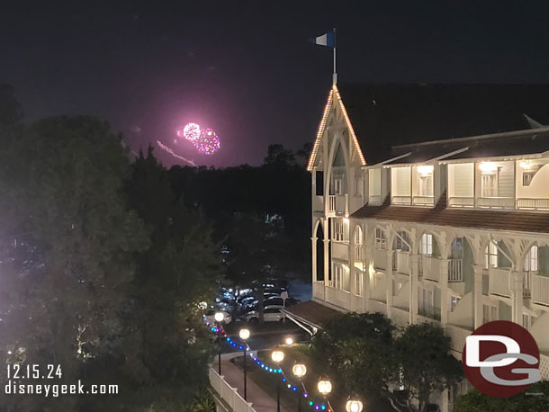 Back in the room I was able to watch the Magic Kingdom fireworks from the balcony.