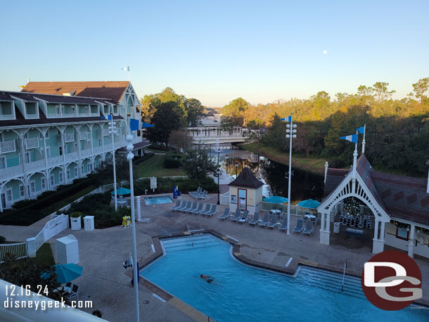 7:44am - A different swimmer in the pool this morning.