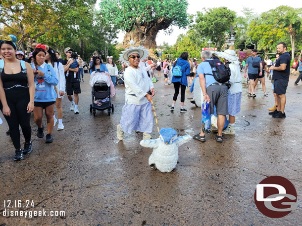 Merry Menagerie out greeting guests