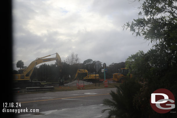 Road construction along Floridian Way. They are moving and re-configuring the road.