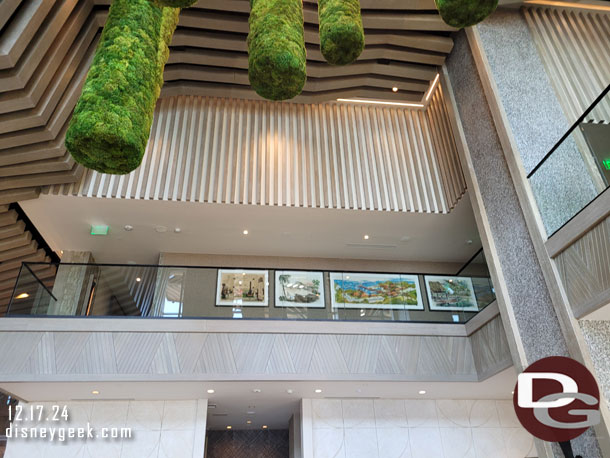 On the second floor hallway is some concept art for the original hotels.