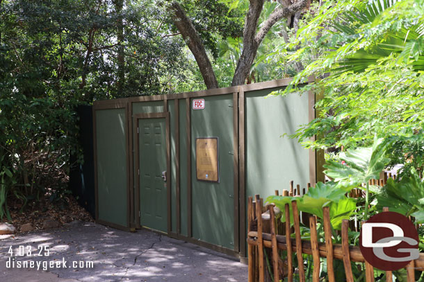 Walls up blocking the exit path from the former bugs theater