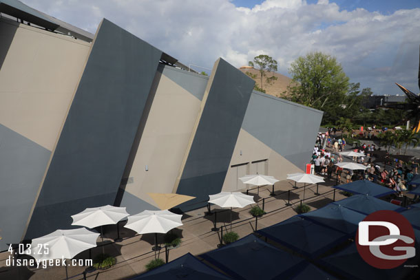 The extended queue for Cosmic Rewind was not in use this afternoon.