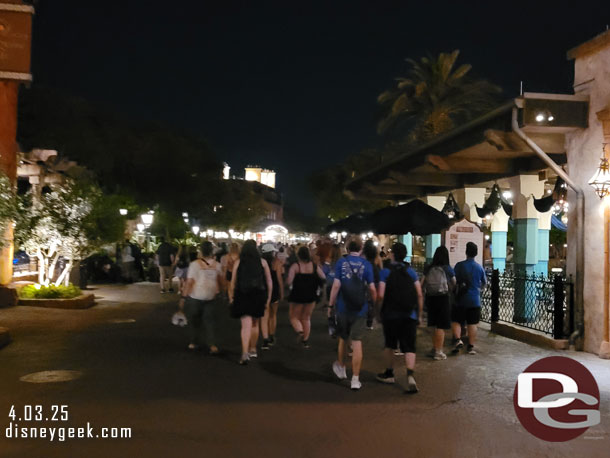 9:23pm - Joining the crowd leaving the park.