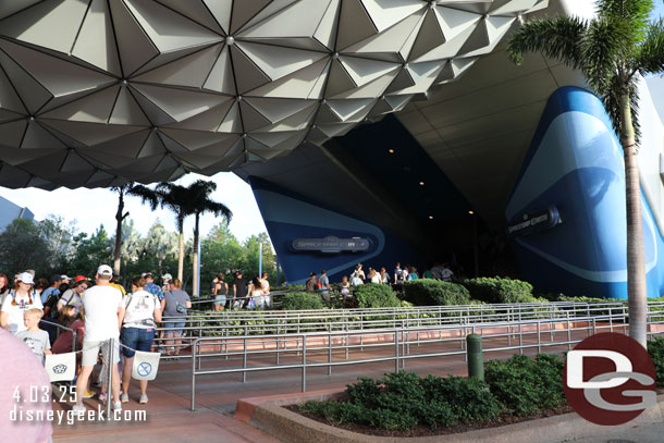 6:51pm - Spaceship Earth did not look like a long wait.