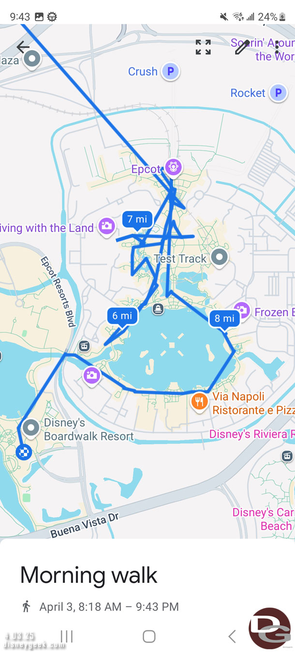 My EPCOT path today