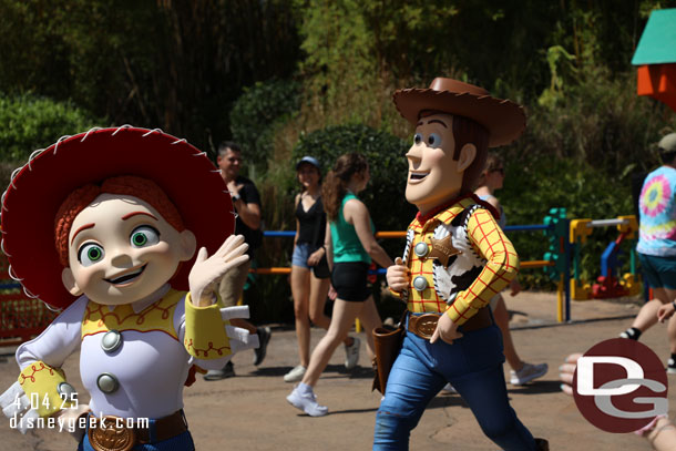 Jessie and Woody in tow.