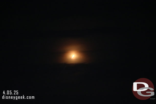 Not a great picture.. but you could see the Falcon 9 on the horizon.