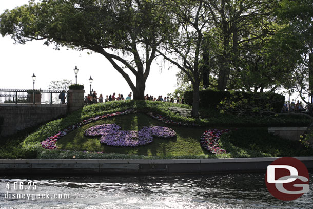 9:03am - Inside EPCOT. Here you can see the crowd gathered for Ratatouille. The park opens at 10am and early morning begins at 9:30am.