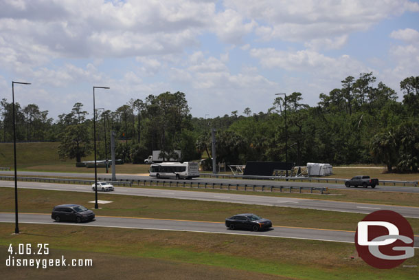 A new electronic road sign waiting to be installed over World Drive