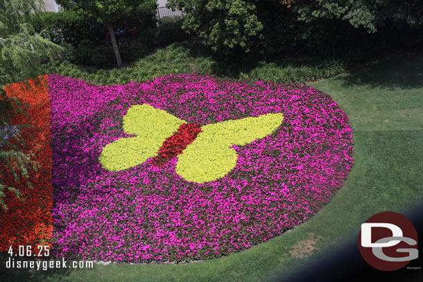 The large flower beds in World Celebration from the Monorail 