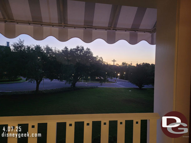6:52am - The sun rising outside as we prepare to set off for the day.