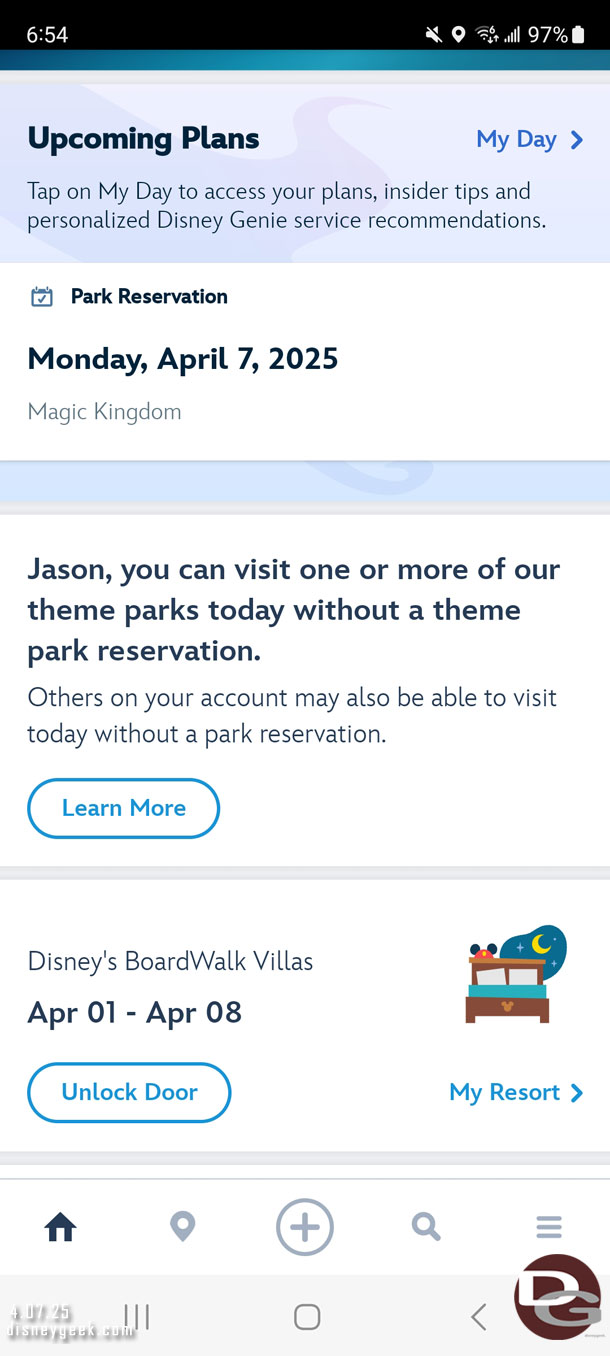 Today turned out to be a Good to Go day, meaning no reservations needed, but I had one from months ago when I booked it.